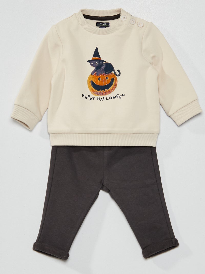 Conjunto sweatshirt + calças BRANCO - Kiabi