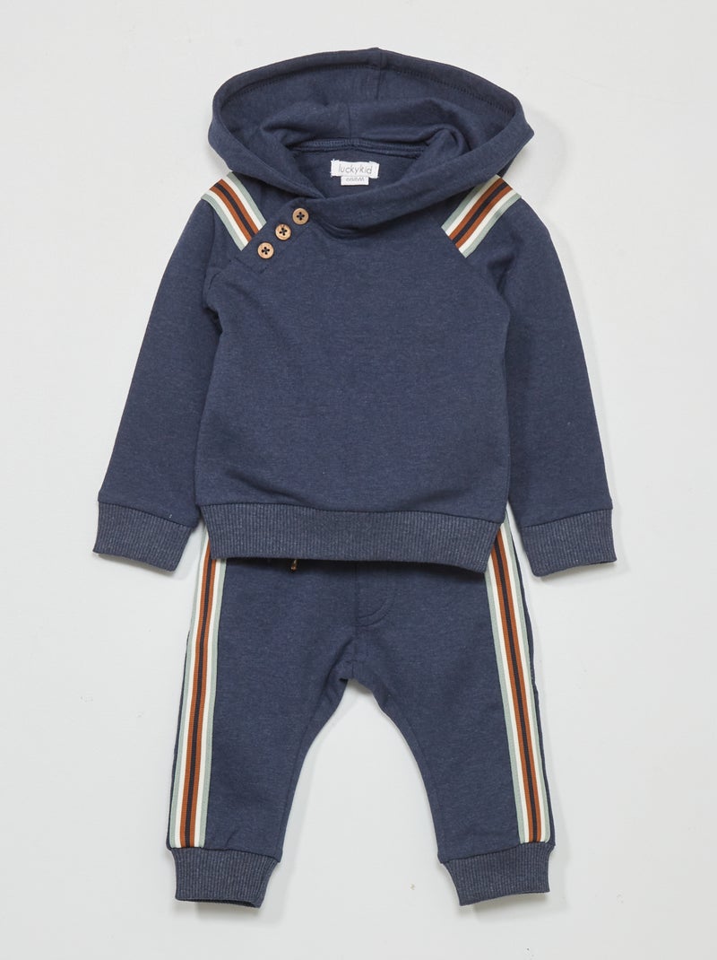 Conjunto sweatshirt + calças de fato de treino  - 2 peças AZUL - Kiabi