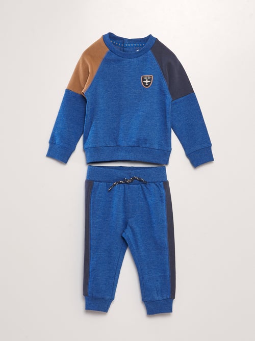 Conjunto sweatshirt + calças de fato de treino  - 2 peças - Kiabi