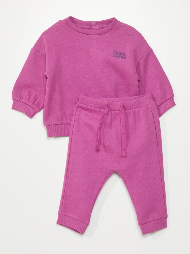 Conjunto sweatshirt + calças de fato de treino - 2 peças BEGE - Kiabi
