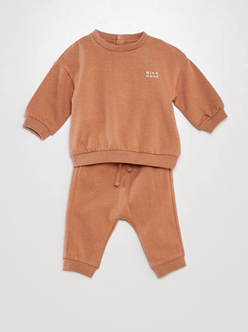 Conjunto sweatshirt + calças de fato de treino - 2 peças - Kiabi