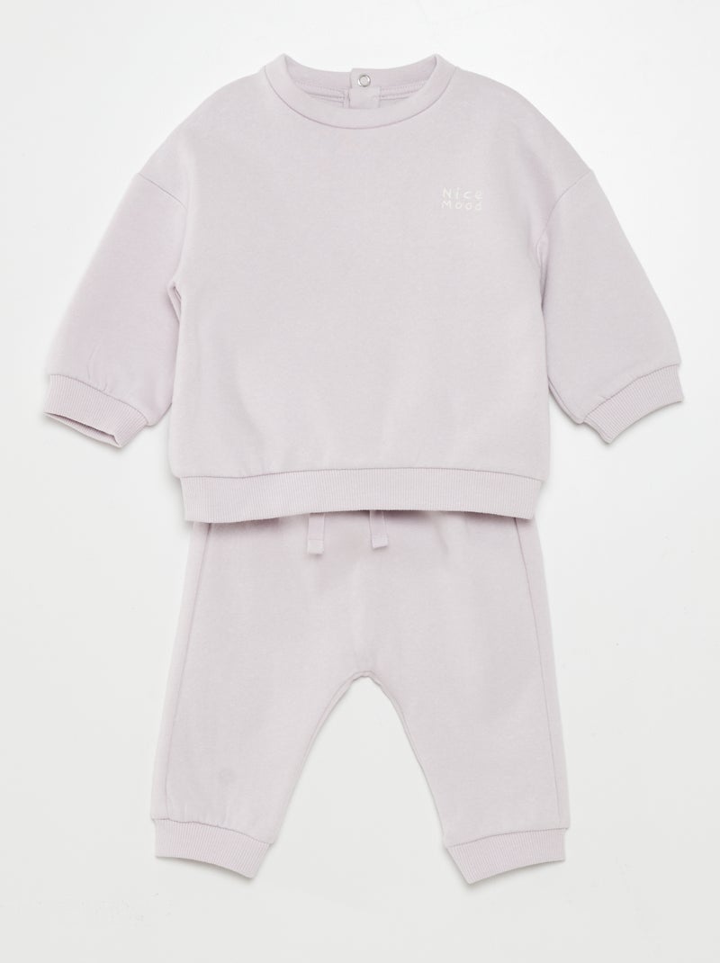 Conjunto sweatshirt + calças de fato de treino - 2 peças VIOLETA - Kiabi