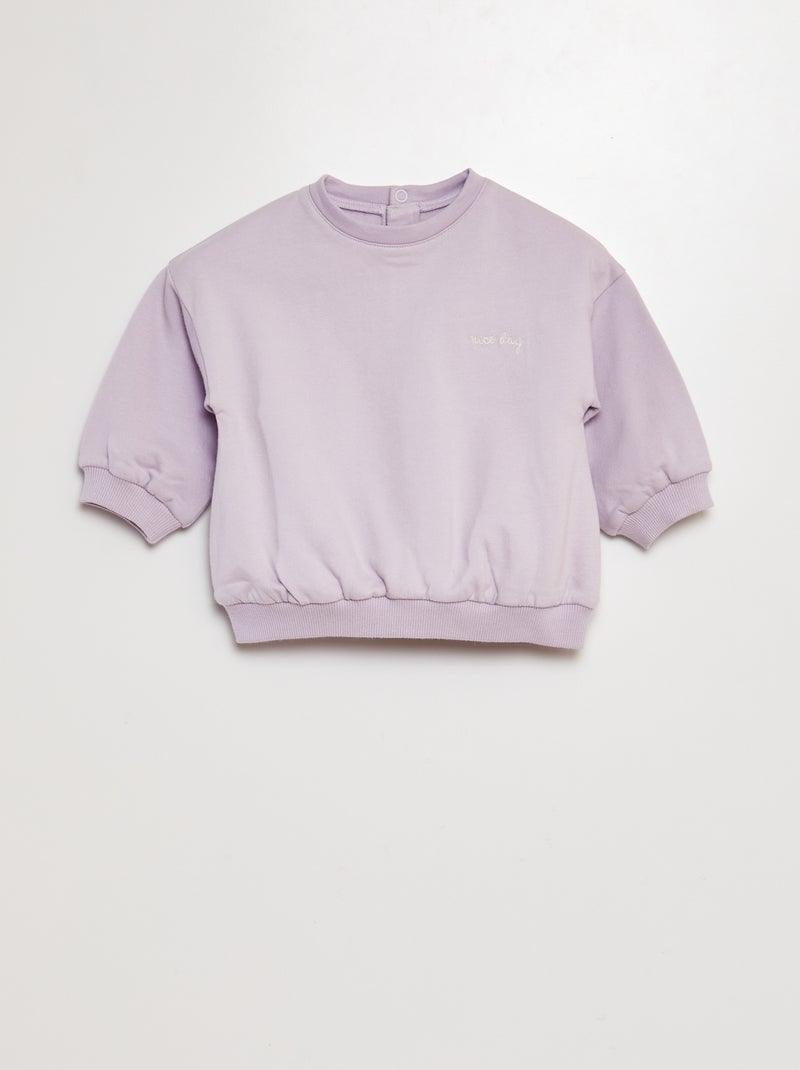 Conjunto sweatshirt + calças de fato de treino - 2 peças VIOLETA - Kiabi