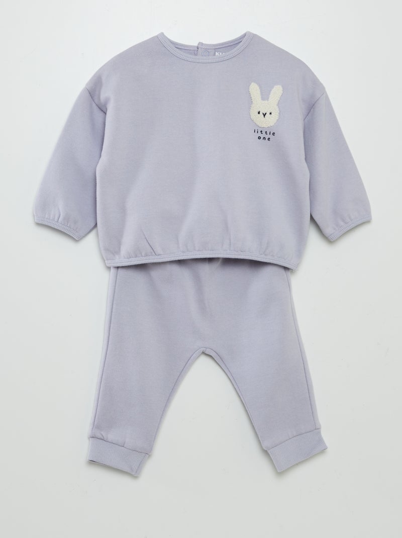 Conjunto sweatshirt + calças de fato de treino - ;2 peças VIOLETA - Kiabi