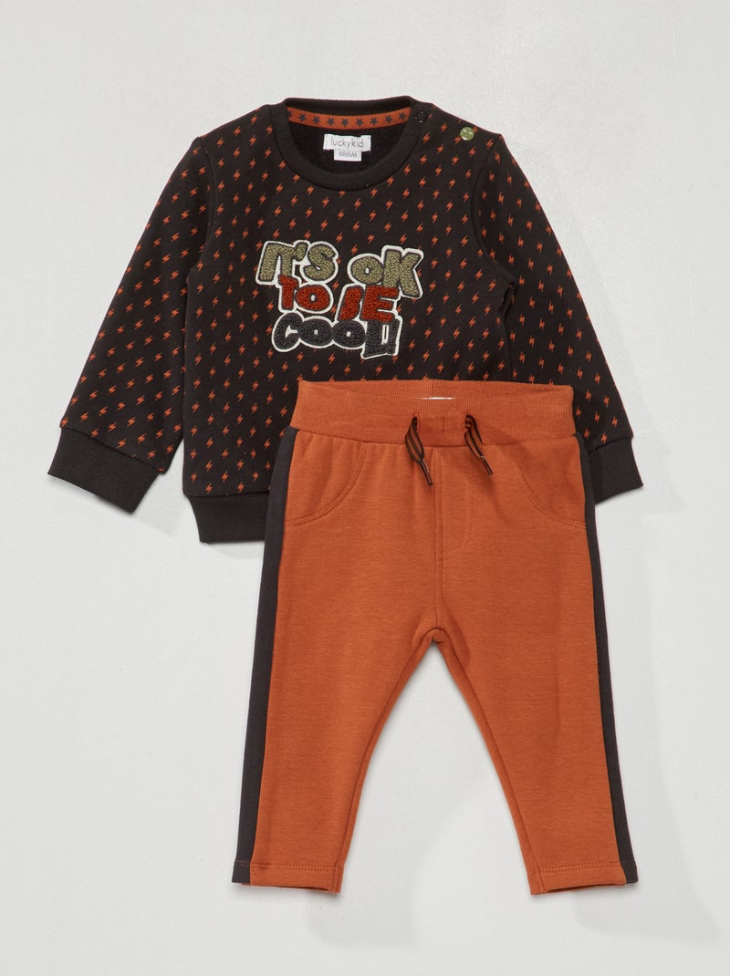Conjunto sweatshirt + calças de fato de treino CINZA - Kiabi