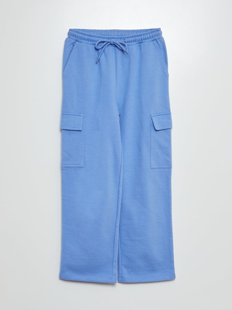 Conjunto sweatshirt + calças de fato de treino lisas - 2 peças AZUL - Kiabi