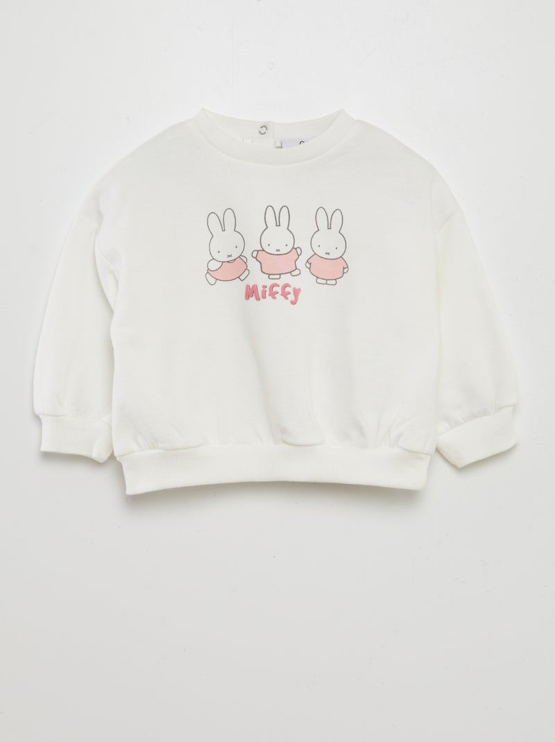 Conjunto sweatshirt + calças de fato de treino 'Miffy'  - 2 peças BRANCO - Kiabi
