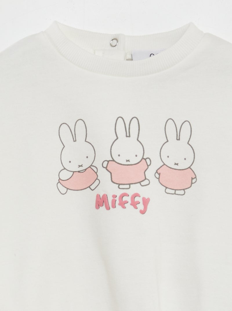 Conjunto sweatshirt + calças de fato de treino 'Miffy'  - 2 peças BRANCO - Kiabi