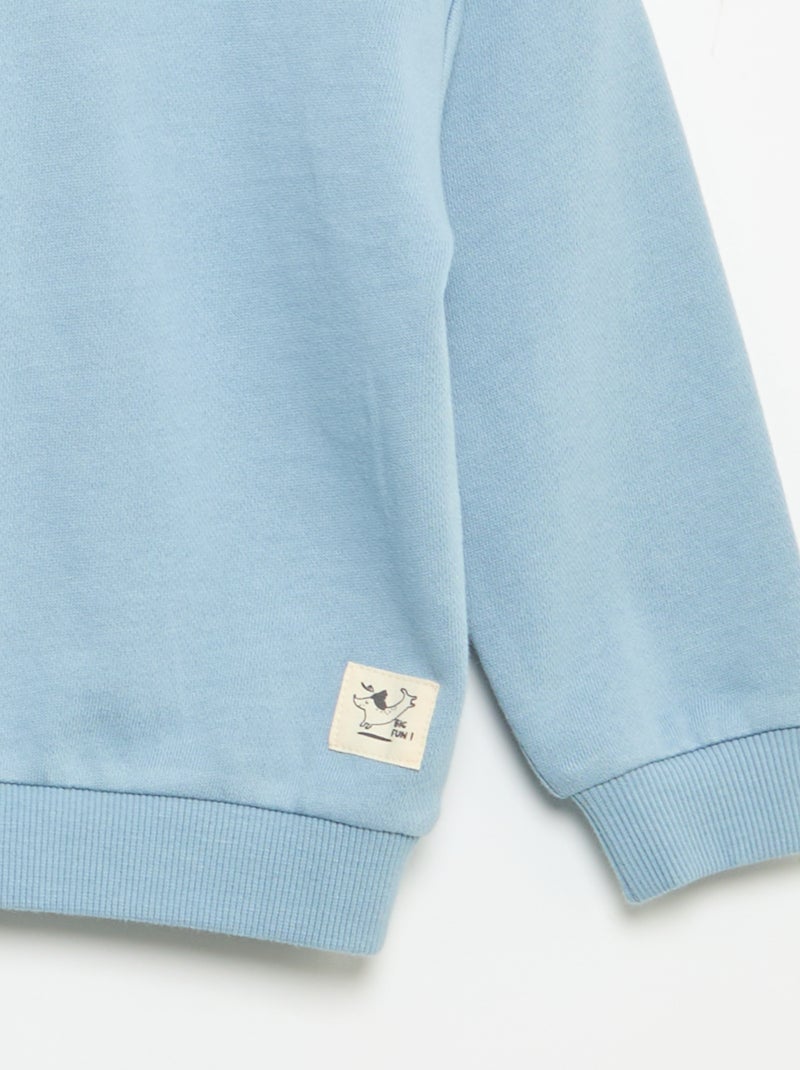 Conjunto sweatshirt + calças de jogging + t-shirt - 3 peças Azul - Kiabi