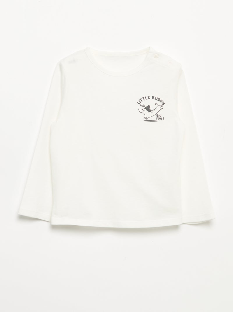 Conjunto sweatshirt + calças de jogging + t-shirt - 3 peças Bege - Kiabi