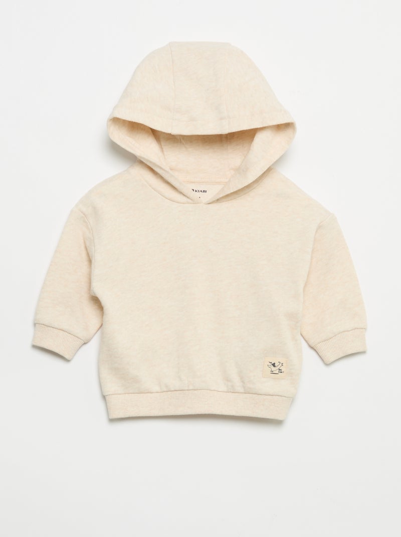 Conjunto sweatshirt + calças de jogging + t-shirt - 3 peças Bege - Kiabi