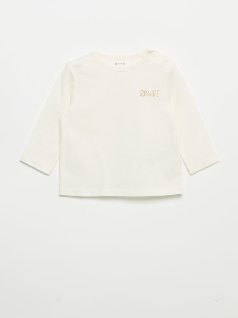 Conjunto sweatshirt + calças de jogging + t-shirt - 3 peças Bege - Kiabi