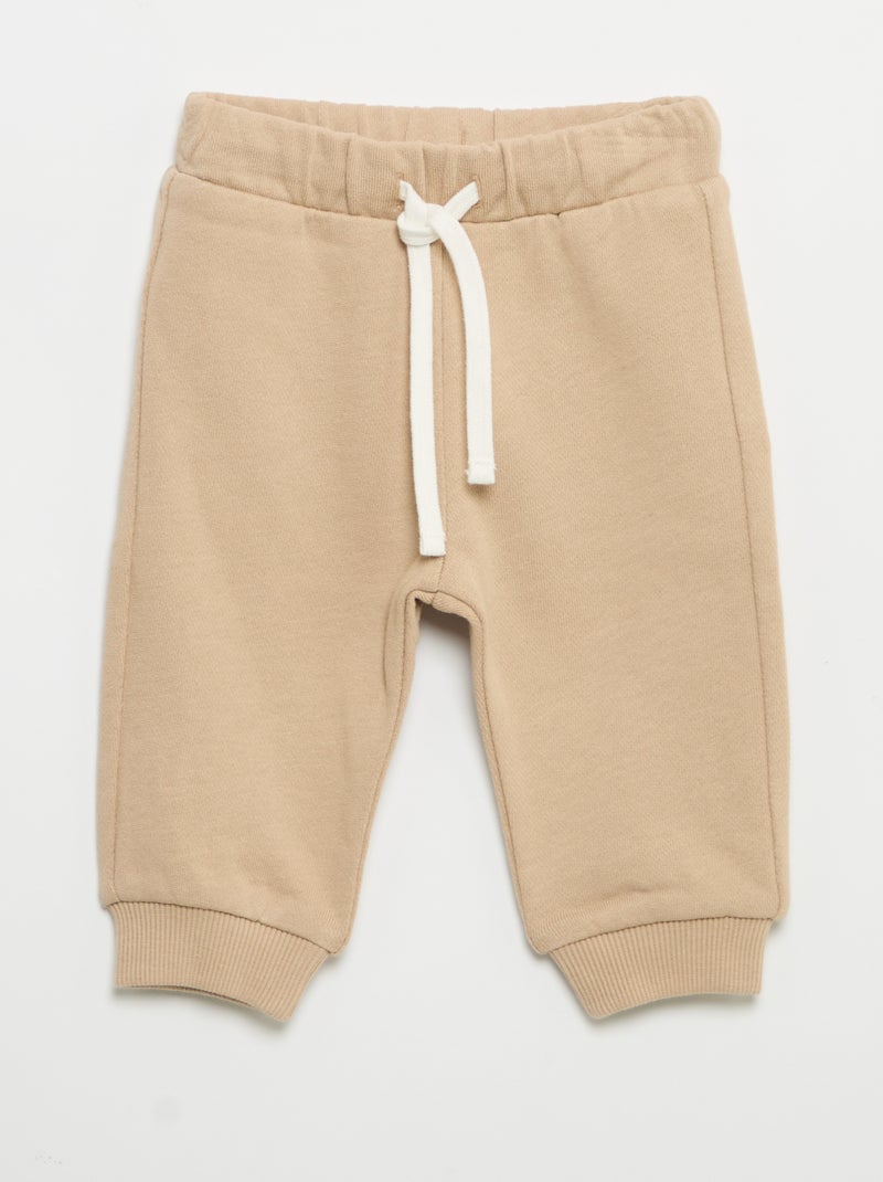 Conjunto sweatshirt + calças de jogging + t-shirt - 3 peças Bege - Kiabi