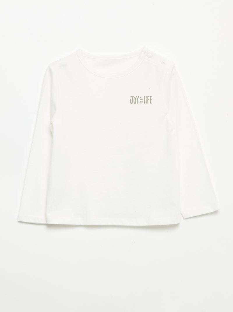 Conjunto sweatshirt + calças de jogging + t-shirt - 3 peças Caqui - Kiabi