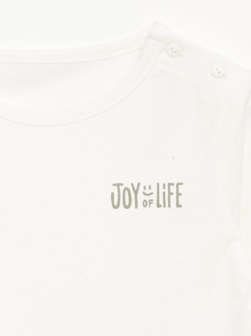 Conjunto sweatshirt + calças de jogging + t-shirt - 3 peças Caqui - Kiabi