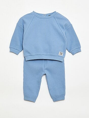 Conjunto sweatshirt + calças em favos de mel - 2 peças