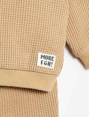 Conjunto sweatshirt + calças em favos de mel - 2 peças