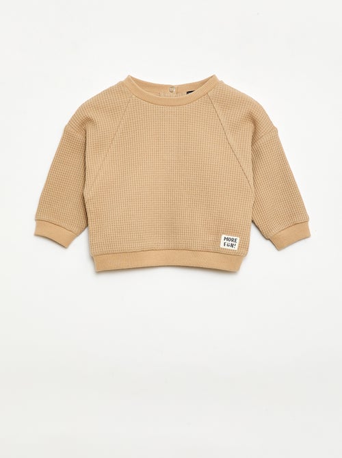 Conjunto sweatshirt + calças em favos de mel - 2 peças - Kiabi