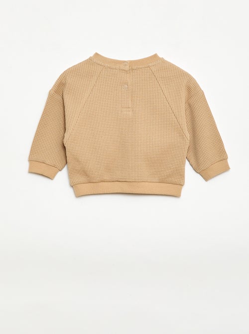 Conjunto sweatshirt + calças em favos de mel - 2 peças - Kiabi