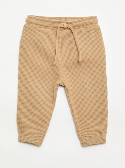 Conjunto sweatshirt + calças em favos de mel - 2 peças - Kiabi