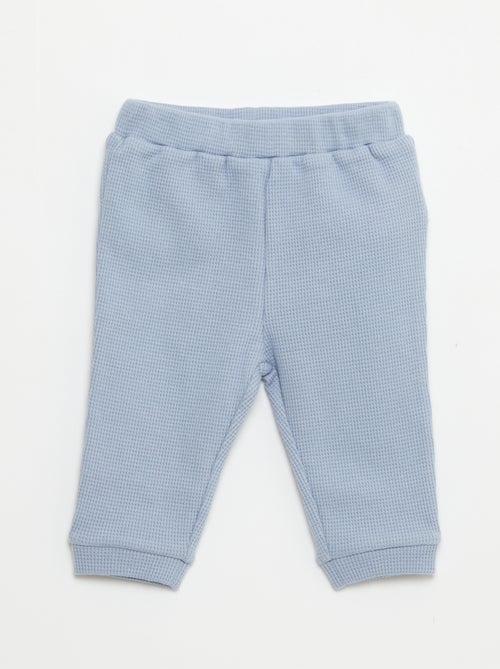 Conjunto sweatshirt + calças em ninho de abelha - 2 peças - Kiabi