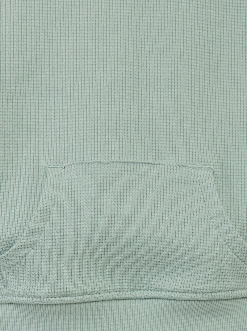 Conjunto sweatshirt + calças em ninho de abelha - 2 peças VERDE - Kiabi