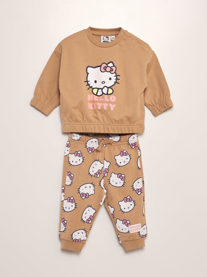 Conjunto sweatshirt + calças 'Hello Kitty' - 2 peças CASTANHO - Kiabi