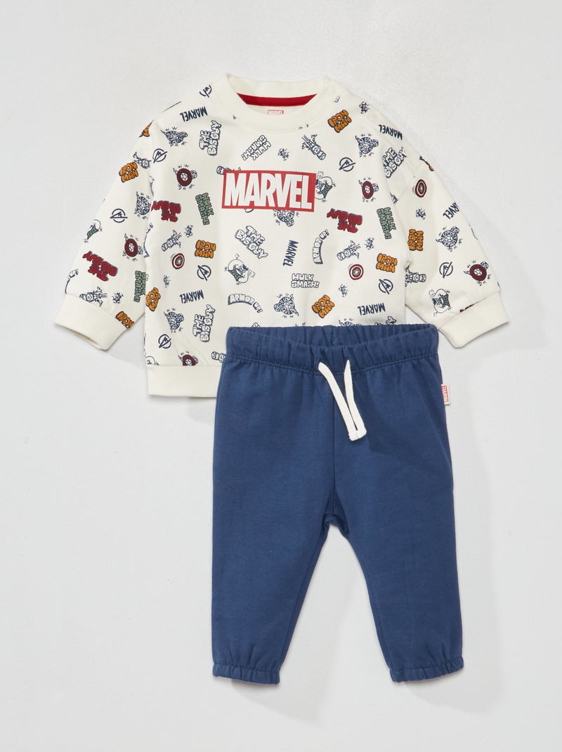 Conjunto sweatshirt + calças 'Marvel' BRANCO - Kiabi
