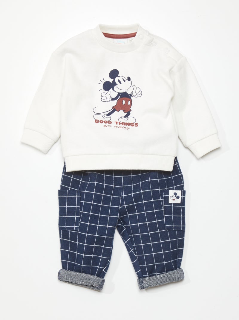 Conjunto sweatshirt + calças 'Mickey' - 2 peças BRANCO - Kiabi