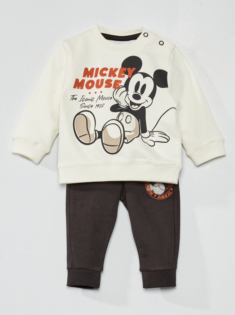 Conjunto sweatshirt + calças 'Mickey Mouse' BRANCO - Kiabi