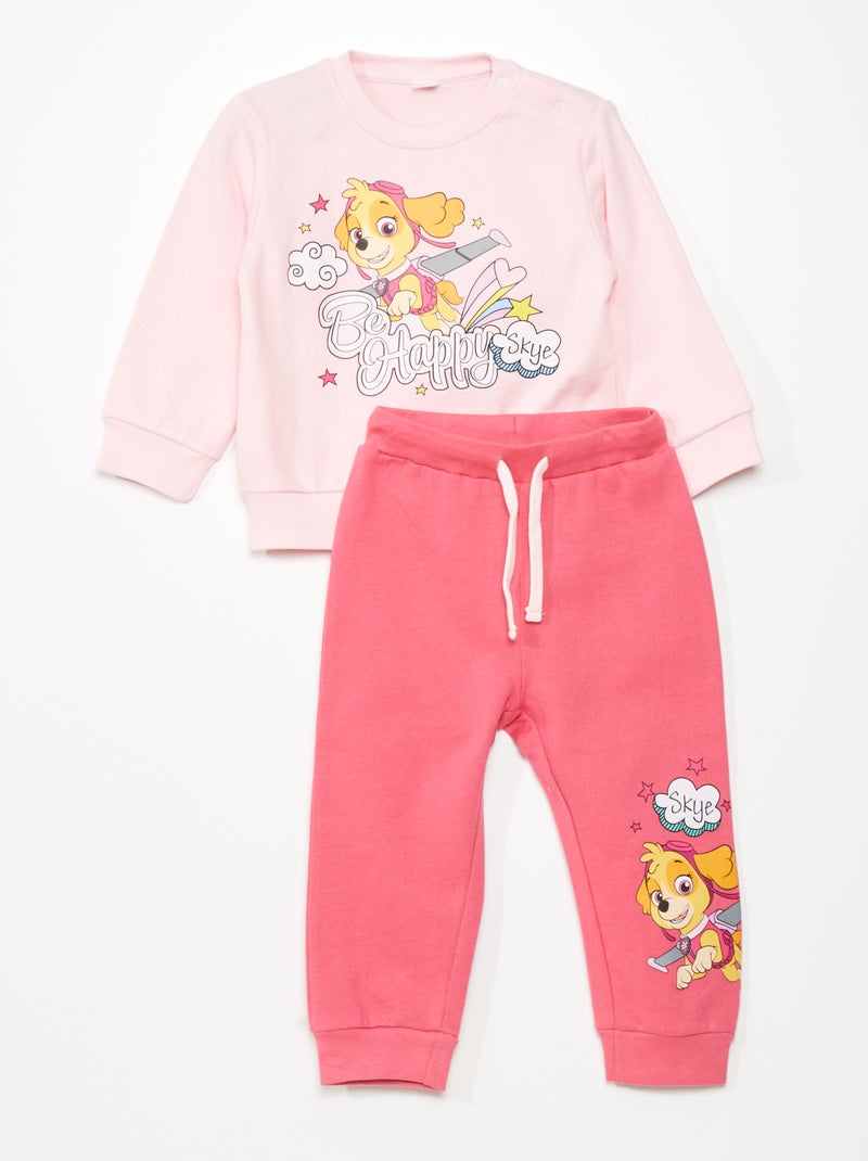 Conjunto sweatshirt + calças 'Patrulha Pata' ROSA - Kiabi
