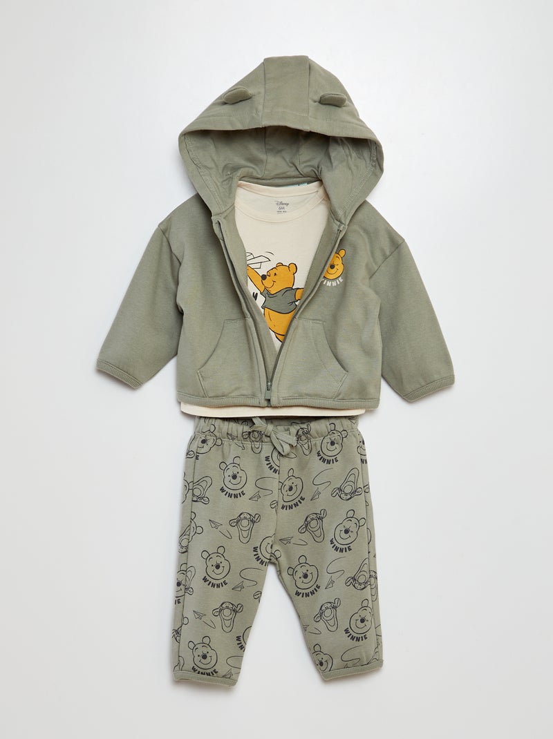 Conjunto sweatshirt + calças + t-shirt 'Disney' - 3 peças VERDE - Kiabi