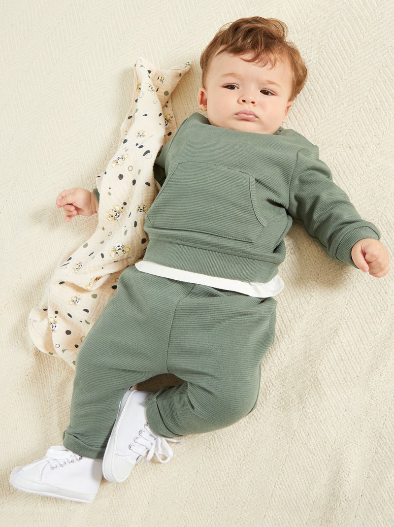 Conjunto sweatshirt + calças VERDE - Kiabi
