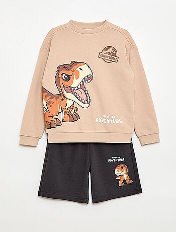 Conjunto sweatshirt + calções 'Jurassic World' - 2 peças