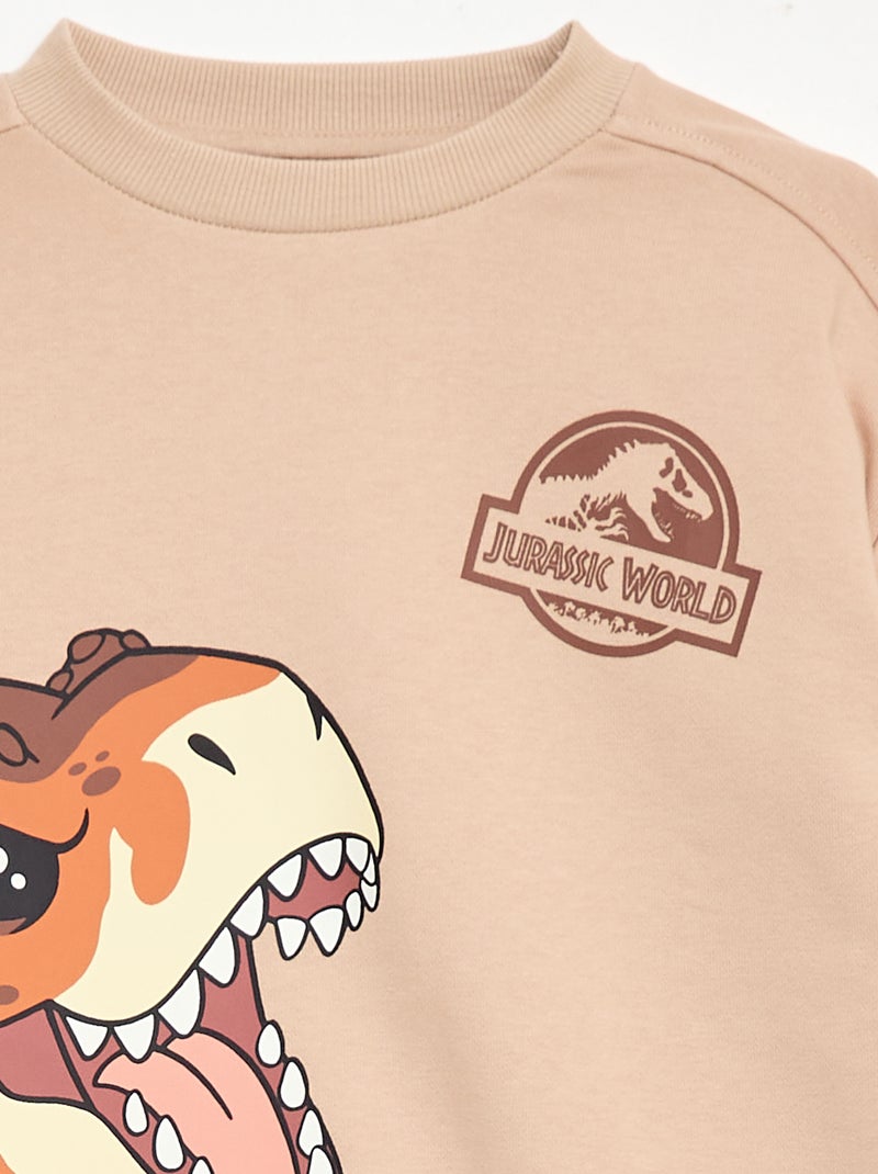 Conjunto sweatshirt + calções 'Jurassic World' - 2 peças Bege - Kiabi