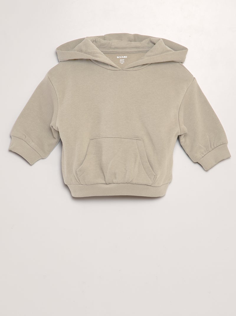 Conjunto sweatshirt com capuz + calças de fato de treino - 2 peças BEGE - Kiabi