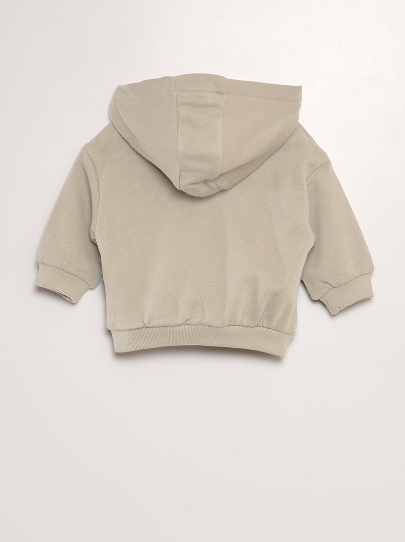 Conjunto sweatshirt com capuz + calças de fato de treino - 2 peças BEGE - Kiabi