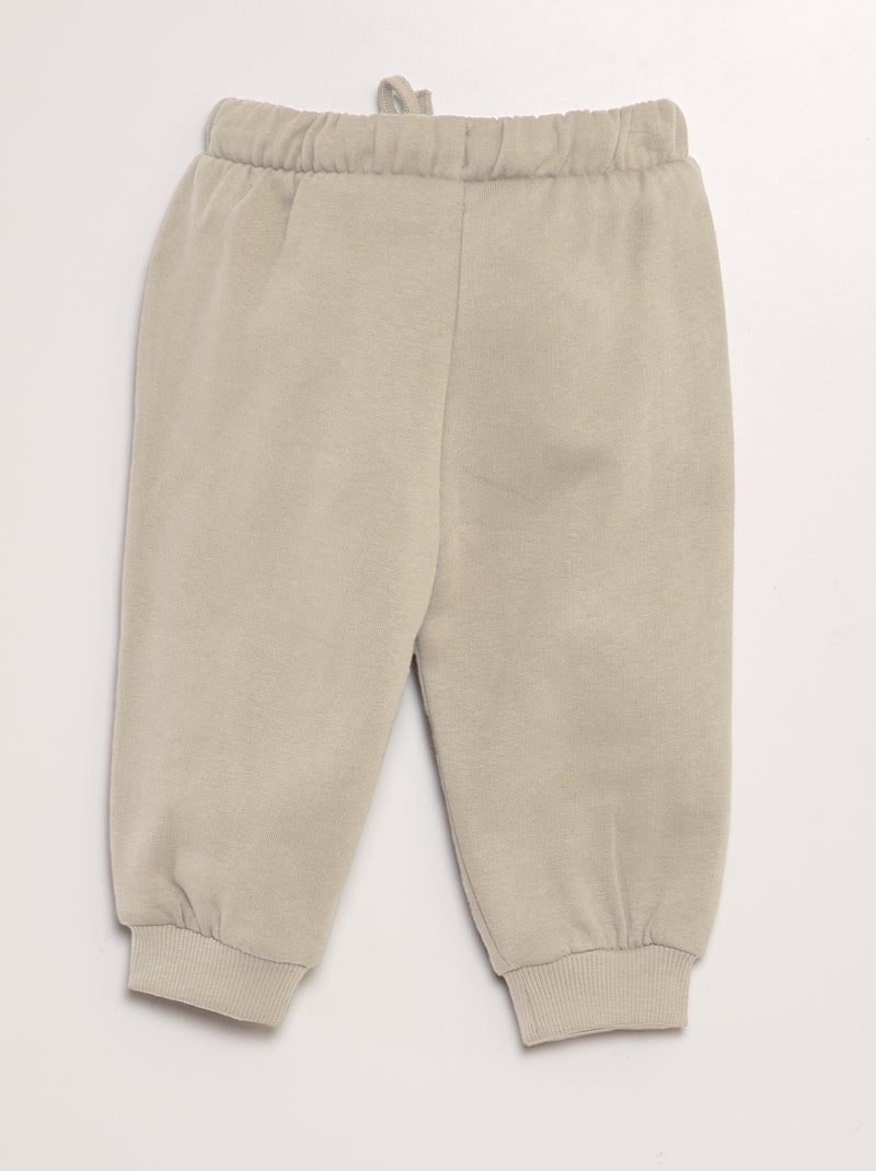 Conjunto sweatshirt com capuz + calças de fato de treino - 2 peças BEGE - Kiabi