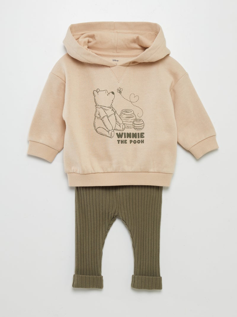 Conjunto sweatshirt com capuz + leggings 'Winnie' - 2 peças BEGE - Kiabi