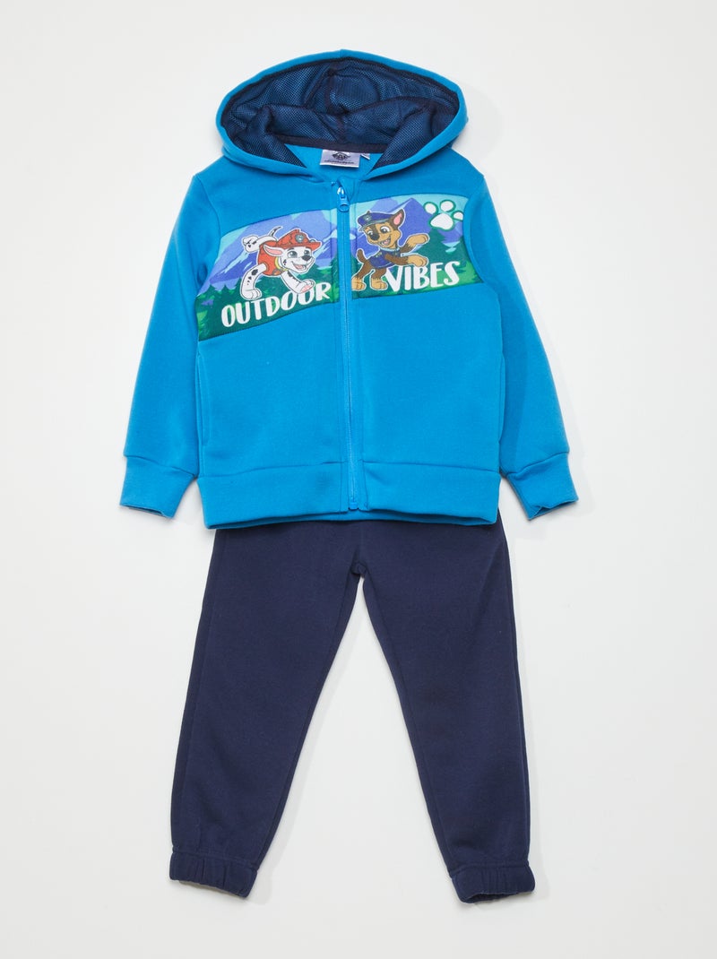 Conjunto sweatshirt com fecho + calças de fato de treino 'Patrulha Pata'  - 2 peças Azul - Kiabi
