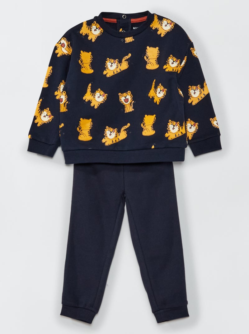 Conjunto sweatshirt e calças AZUL - Kiabi