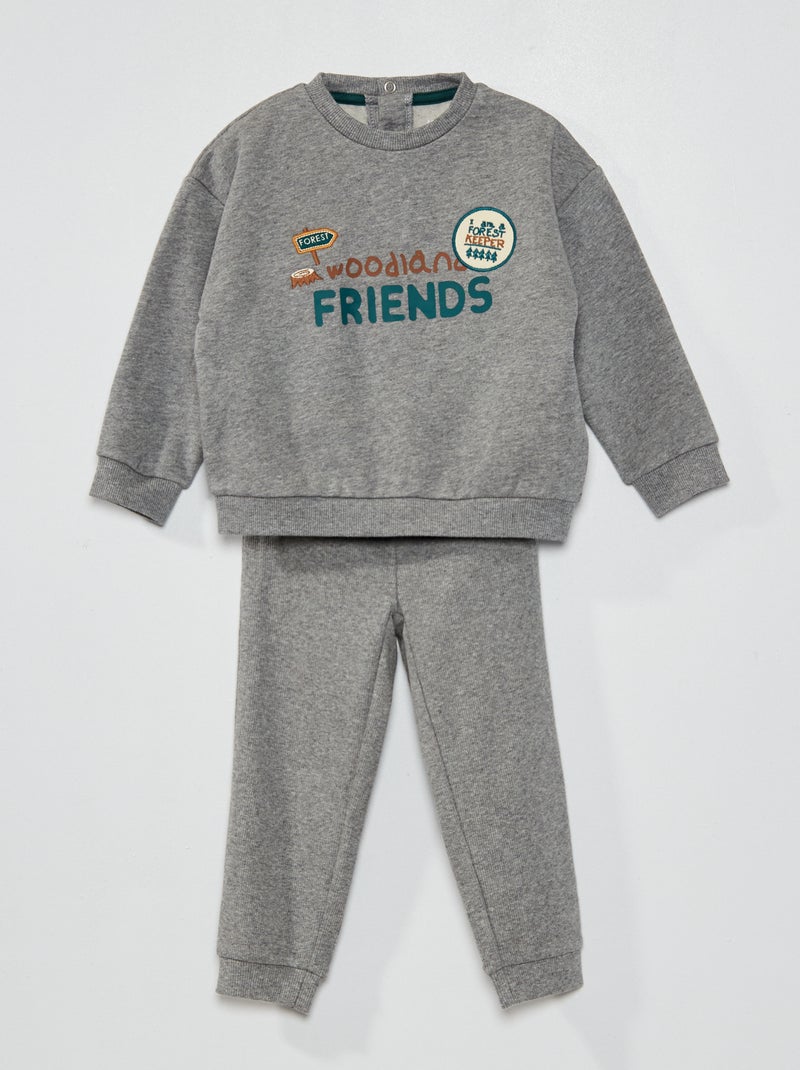 Conjunto sweatshirt e calças CINZA - Kiabi