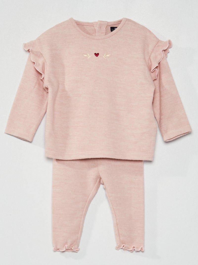 Conjunto sweatshirt e leggings em malha VIOLETA - Kiabi