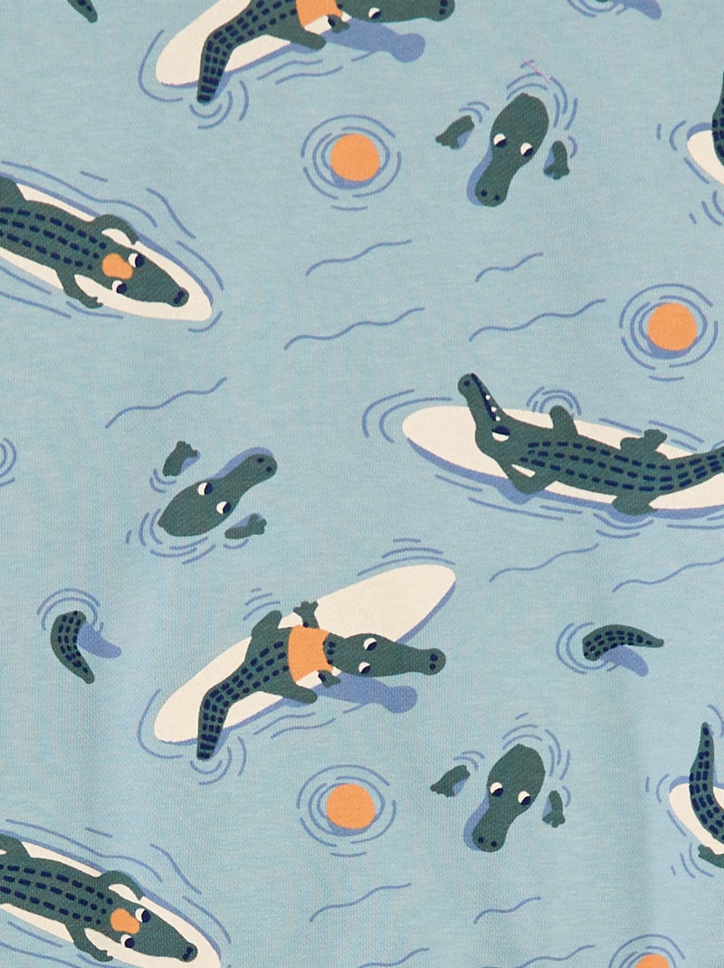 Conjunto sweatshirt em French Terry + calções - 2 peças AZUL - Kiabi