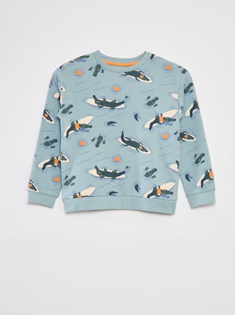 Conjunto sweatshirt em French Terry + calções - 2 peças AZUL - Kiabi