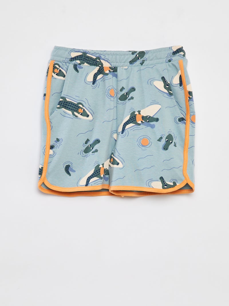 Conjunto sweatshirt em French Terry + calções - 2 peças AZUL - Kiabi