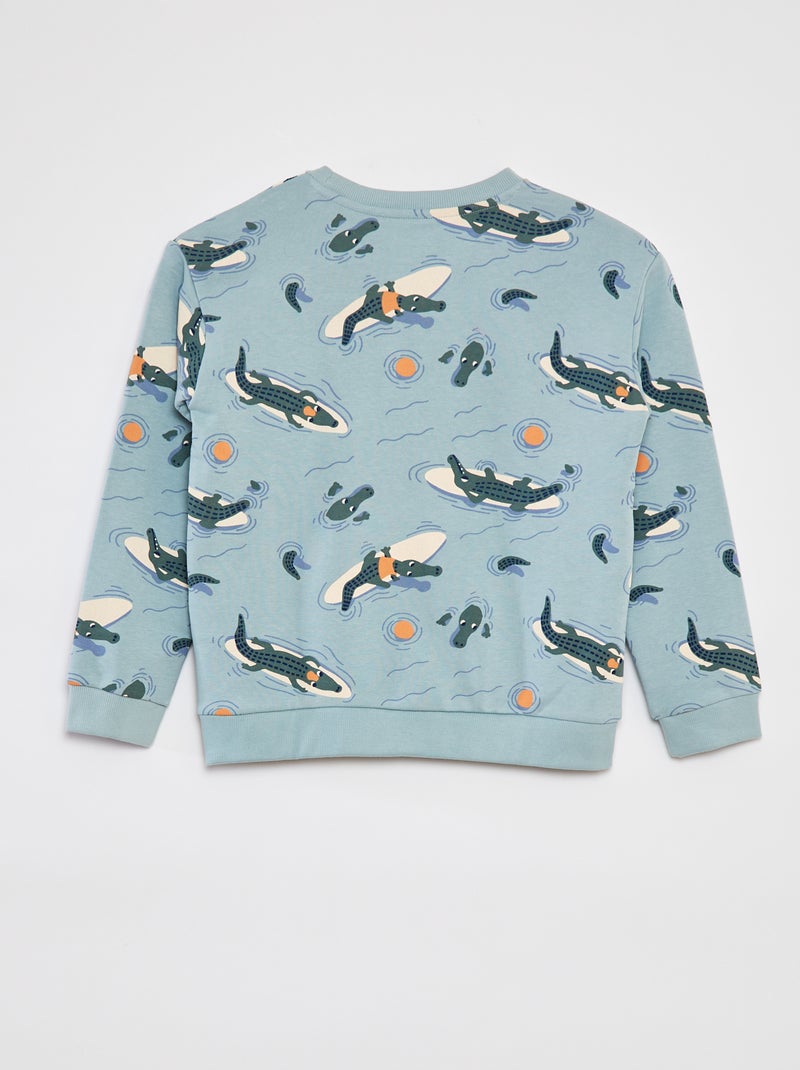 Conjunto sweatshirt em French Terry + calções - 2 peças AZUL - Kiabi