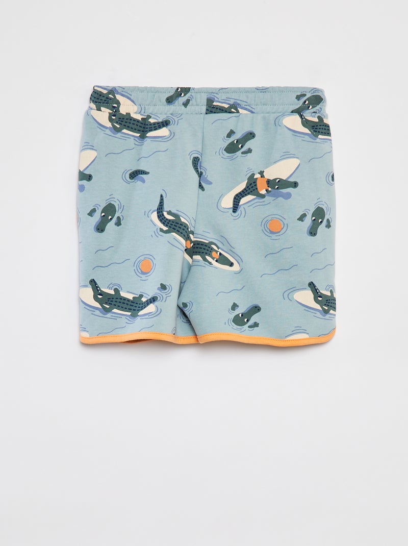 Conjunto sweatshirt em French Terry + calções - 2 peças AZUL - Kiabi