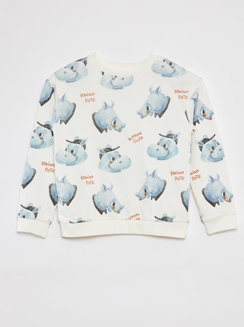 Conjunto sweatshirt em French Terry + calções - 2 peças - Kiabi