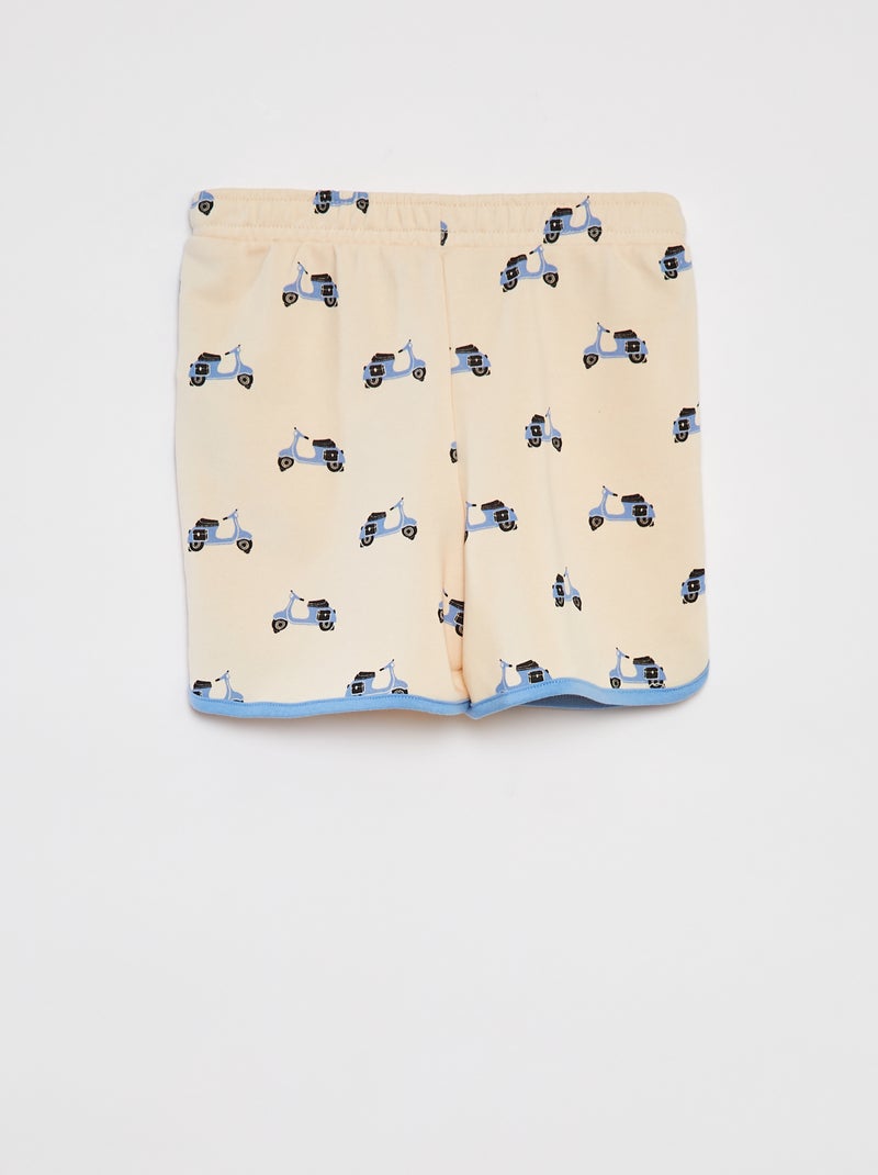 Conjunto sweatshirt em French Terry + calções - 2 peças BEGE - Kiabi